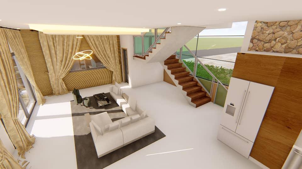 Salon Luxueux avec Double Hauteur